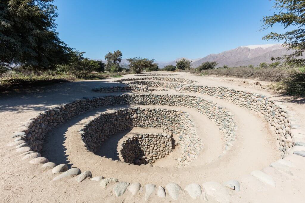 Aquedutos subterrâneos de Cantalloc – Nazca. Fonte: Diego Delso.